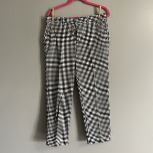 Women’s GAP Size 10 Slim City Crop Pants Black and White Checker Plaid